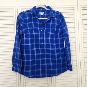 OLD NAVY, Blue Windowpane Print Women shirt, XS